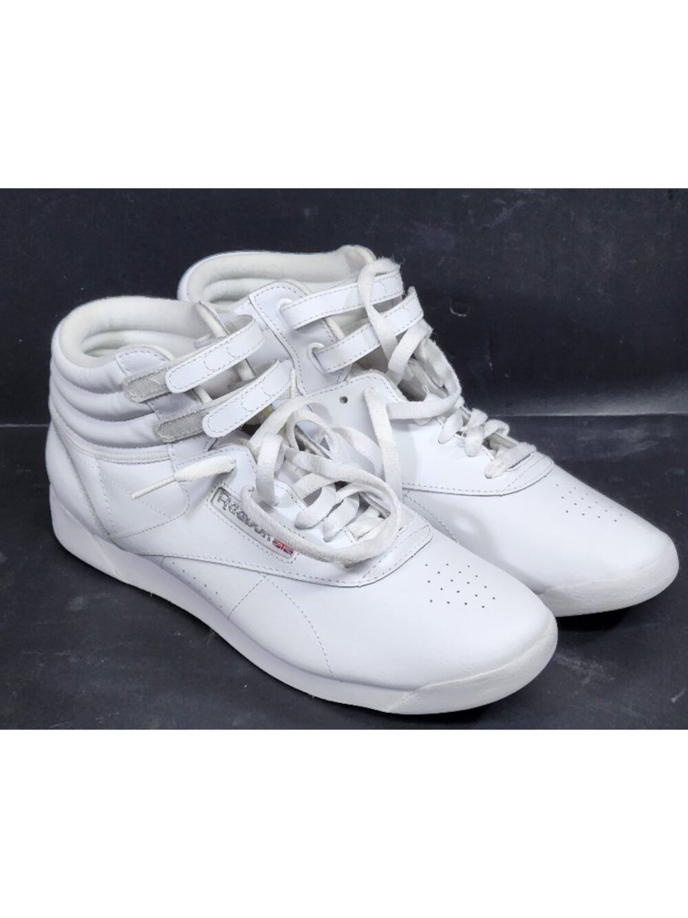Reebok Classic Freestyle Hi Shoes Womens Size 11 White Leather High Top Sneakers